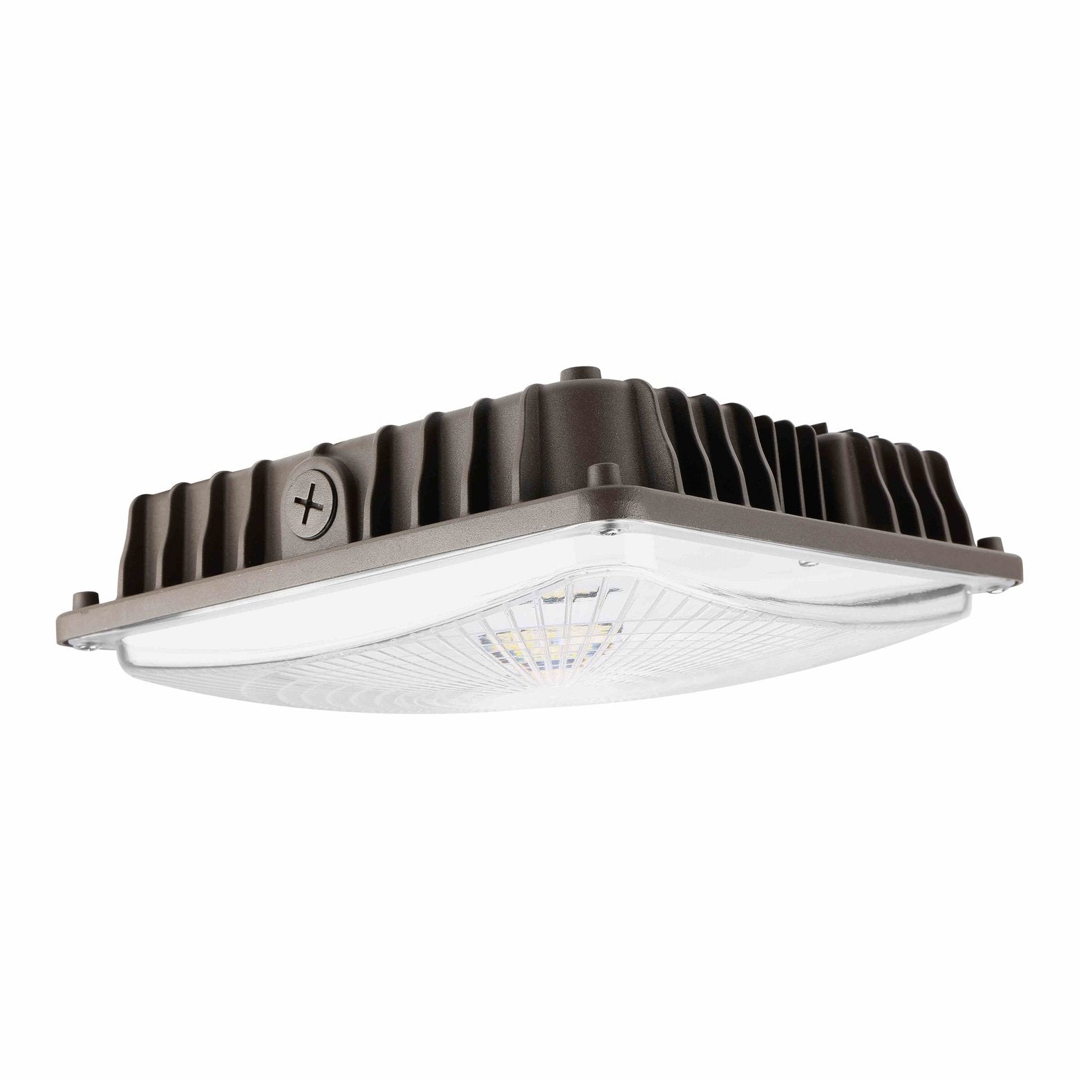 CP05 LED Canopy Light 60W, 8000 Lumens 120-277VAC Dimmable 4000K - Dark Bronze, Clear Lens