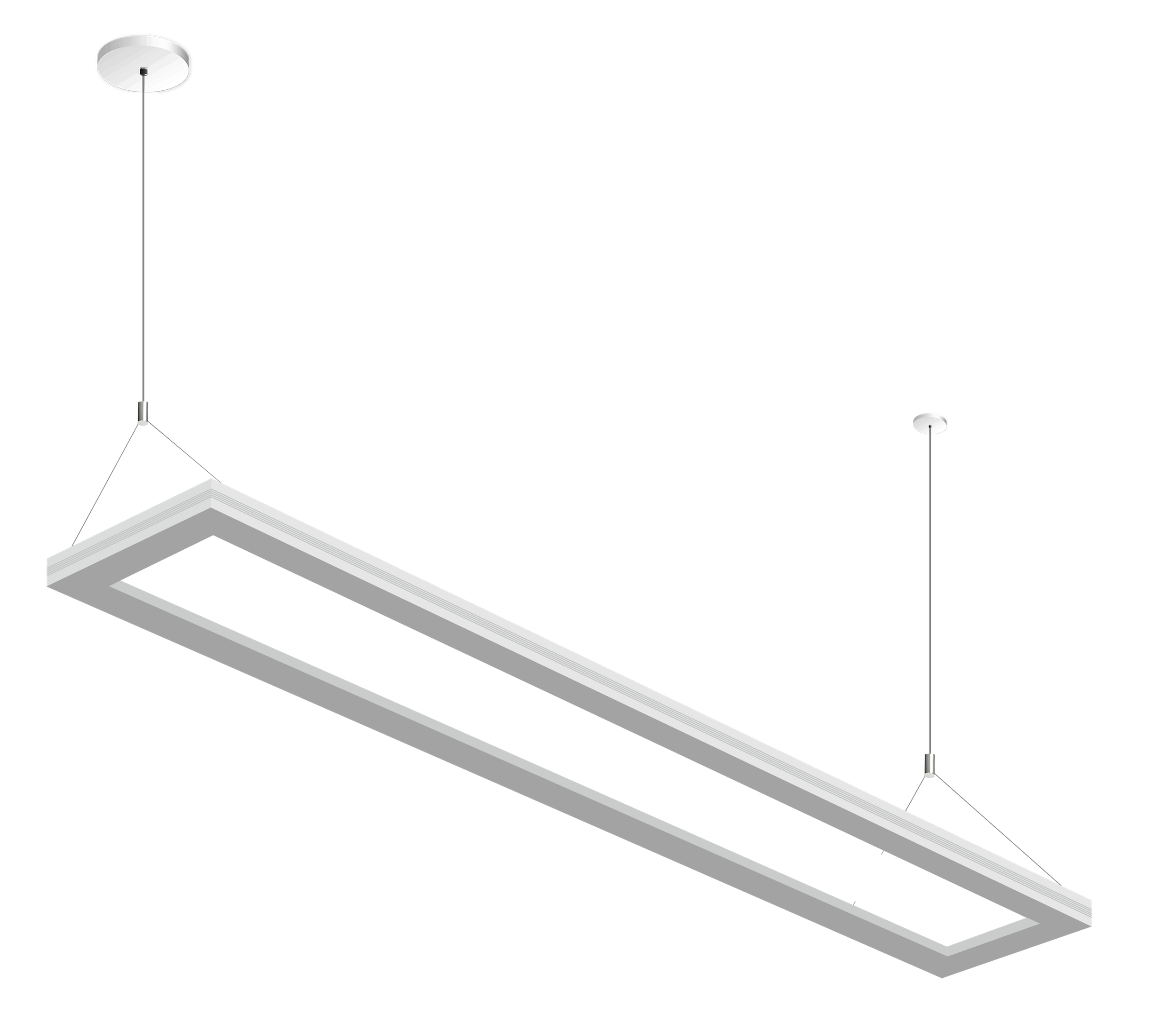 Linear Suspension LED Lighting Fixture Up Down Indirect Direct - White