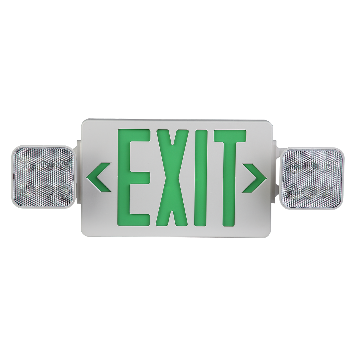 LED Combo Exit Sign Emergency Light with Battery Backup - Green