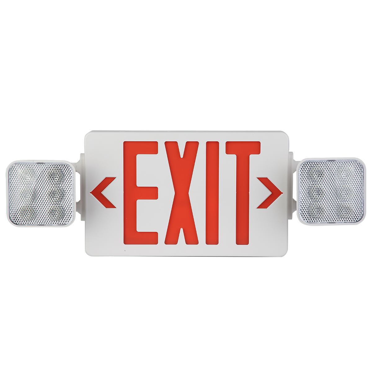 LED Combo Exit Sign Emergency Light with Battery Backup - Red
